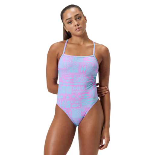 Speedo V-Back Kapa Blocks - neon violet
