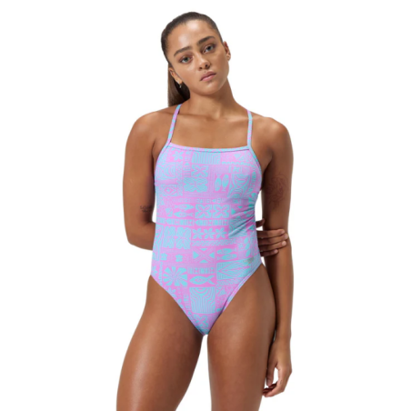 Speedo V-Back Kapa Blocks - neon violet
