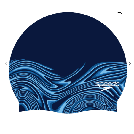 Speedo ELASTOMERIC PRINTED CAP - PEACOAT RIPTIDE BLUR
