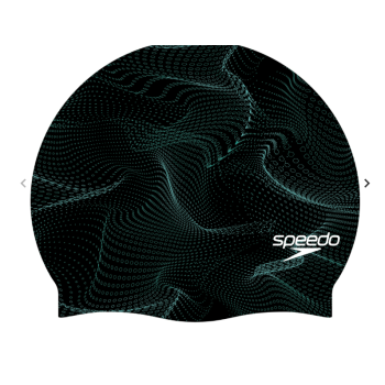 Speedo ELASTOMERIC PRINTED CAP - TURQUOISE GEM DOT MESH