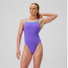 Speedo solid tri back bleu & mauve
