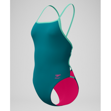 Speedo solid tri back PEACOCK