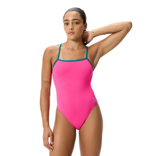Speedo solid tri back Punchy Pink
