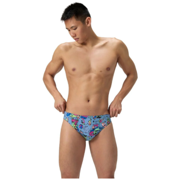 speedo MENS printed BRIEF Electric Luau/Arcadia Blue