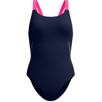 Speedo solid leaderback navy/pink