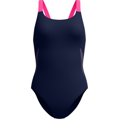 Speedo solid leaderback navy/pink