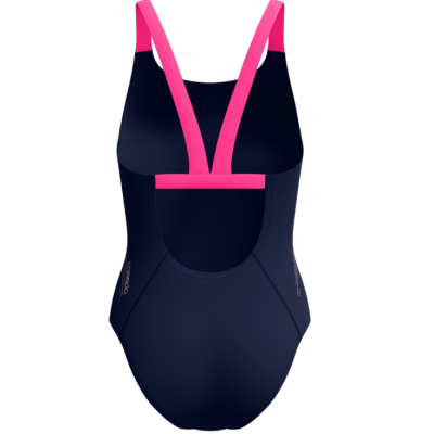 Speedo solid leaderback navy/pink