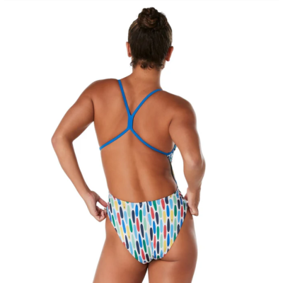 Speedo V-Back The one printed WAVE CRUSHER- BRIGHT WHITE
