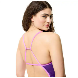 Speedo solid tri back purple & pink