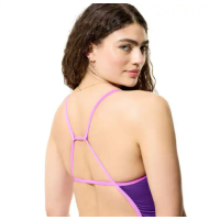 Speedo solid tri back mauve & rose