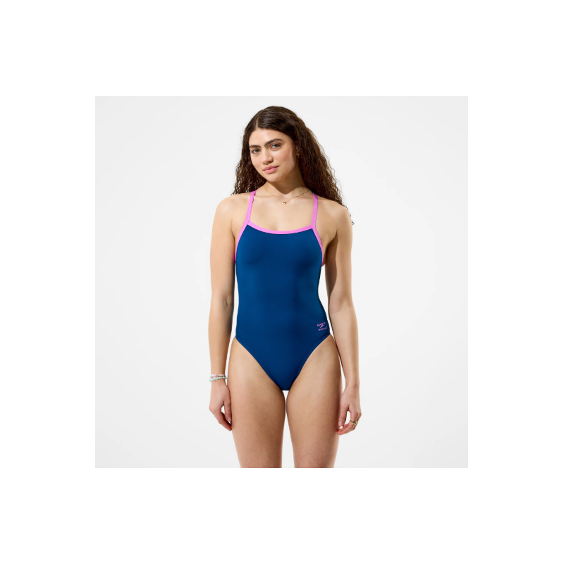 Speedo Endurance Max Turnback bblue & pink